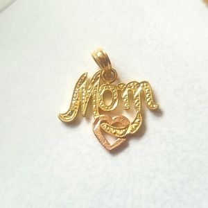 14k gold Mom charm